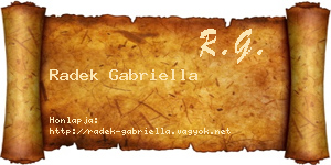 Radek Gabriella névjegykártya